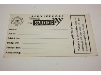 Scalextric 5 st Servicekort (TL36)