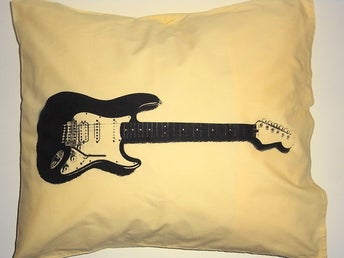 NYTT Örngott m tryckt Gitarr/ Elgitarr Fender Stratocaster, Rock/ Pop/ Musik