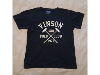 Vinson Polo Club svart t-shirt, storlek 12Y 150