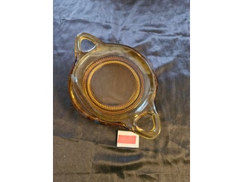 Retro Bärnstensfärgad glasform med handtag