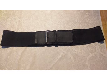 Midjebä svart stretch Retro 6 cm bredd 90cm långt