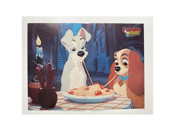 Disney Kalle Anka Poster Affisch 1988 Lady & Lufsen 34x25 cm Retro Vintage