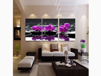 Kanvas tavla 3st 50x60cm med vackra blommor fin heminredning ...