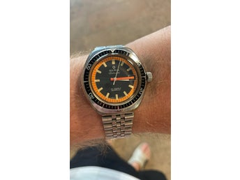 🟠 OLMA Automatic Vintage – ovanlig orange/svart tavla – 1970-tal