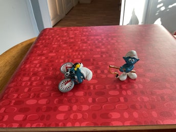 Smurf figurer Cyklist och Fiskare Schleich och Peyo