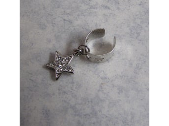 Silvrig Ear Cuff stjärna cool modern snygg trendig söt fin present tjej flickvän