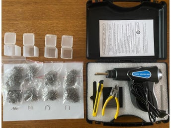 70W plastsvetsmaskin/PVC-svetspistol med 800 st svetsspik och verktygslåda