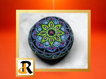 handmålad sten, mandala design, dot art, mandala rock, meditation