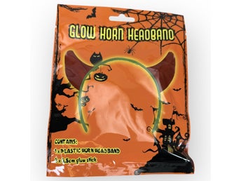 Joker Glow Horn Hårband Halloween Barn Plast Lysande Orange Maskerad Party