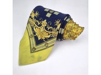ÄKTA Gianni Versace Versus Medusa Slips Siden Silke Silk Sidenslips Vintage