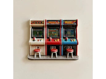 Retro Arkadmaskin Kylskåpsmagnet