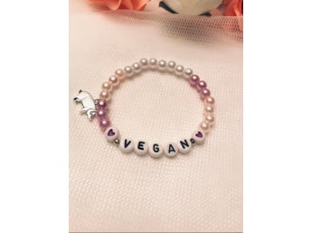 Vegan Armband pärlat armband vegan smycke bokstavsarmband