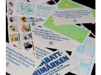 50 rabatthäften av bästa sort (1981-1990) - högt frankeringsvärde!