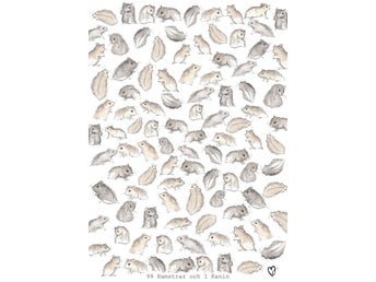 Print - 99 Hamstrar och 1 kanin - A3