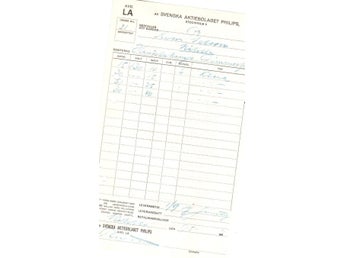 Orderlista till handlare i Målilla från Svenska Aktiebolaget Philips 5 maj 1937