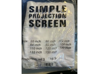Projektionsduk 72 tum 4:3 OWLENZ Bärbar filmduk vikbar skrynkelfri