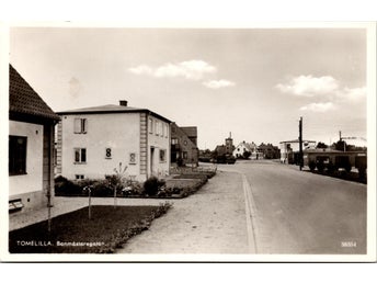 Tomelilla - Banmästaregatan med BP bensinmack, PB 38354