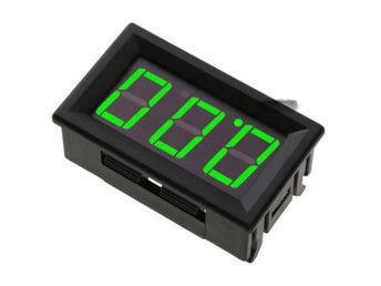 GRÖN LED-voltmätare, kalibreringsskruv, 3 kablar, 3-30v