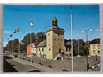 Vykort - Vadstena, Torget med Rådhuset