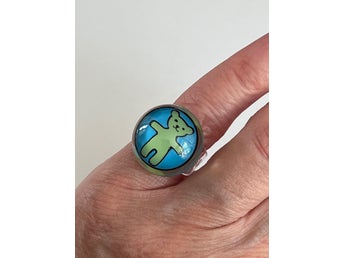 Ring - Handgjord - Resin - Nalle - Björn - DesignRenatheSchneider