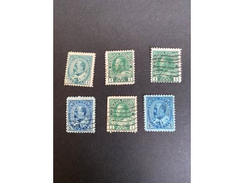 6 frimärken från Kanada med brittiske kungen på, början 1900- talet