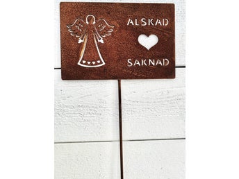 Ny Gravdekoration Ängel Pinne Älskad Saknad Shabby Chic Minnesplats
