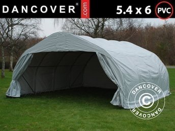 Dubbel garagetält 5,4x6x2,9m PVC, Grå .. (403908633) ᐈ Dubbel Garagetält 5,4x6x2,9m PVC. Garagetält dubbel PVC till