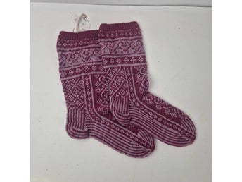 Handstickade höga strumpor DROPS Baby Merino 100% ull – ca strl 30-31