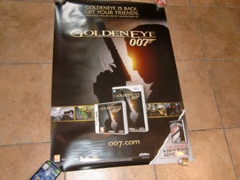 Retro Videogame Poster Original Golden Eye Nintendo VERY RARE !