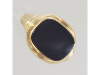 Klackring med sten, Ø 18½, bredd 16 mm, 18K, 5,4 gr