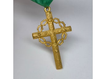 Äldre medalj Kors ECCE HOMO ordenssällskap / förtjänsttecken med band