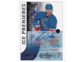 15-16 Upper Deck Ice Premieres Autographs Oscar Lindberg /499