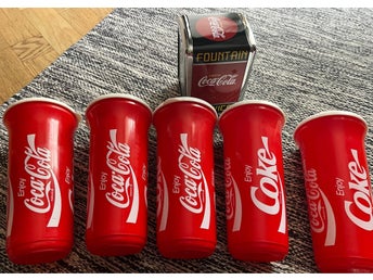 Retro Coca-Cola muggar och servetthållare, Reklam.