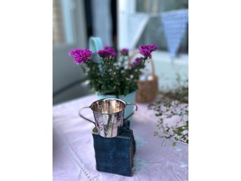 Silverpläterad Barnmugg med 2 Handtag, hjärtan, ARSA Denmark, barn, vintage