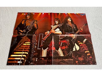 KISS 1977 Love Gun era affisch plansch - från tidningen Poster 1970-tal