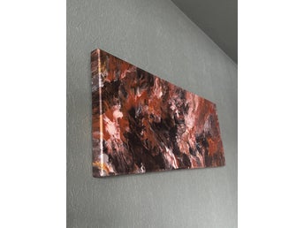 Fint konstverk/målning i akrylfärg på Canvas duk i träram 100X40cm Djup: 4cm