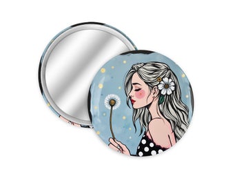 Kompakt spegel med maskrosflicka-design JM07