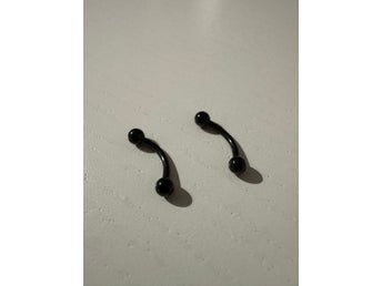 Rostfritt stål Piercing / kroppssmycke [Svart] (4) 2-Pack
