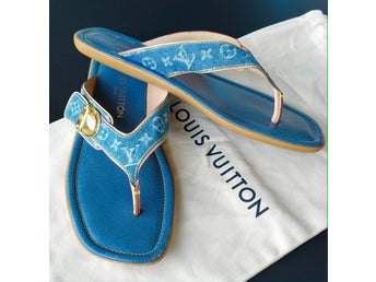 LOUIS VUITTON MONOGRAM DENIM SANDALER STR.37,5 VINTAGE JULI 2005