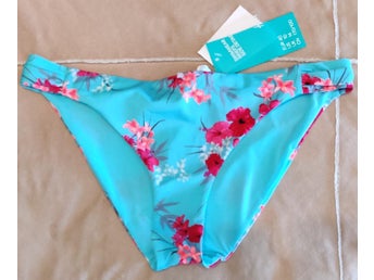 Turkos Bikiniunderdel med blommönster stl. 42