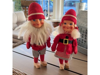 Jultomtar Tomtar RETRO Tomtepojke Tomteflicka Tomtefar Tomtemor Tomtepar Julpynt