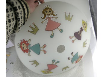 NYTT! Plafondglas Prinsessa Använd / återanvänd din gamla plafondlampa
