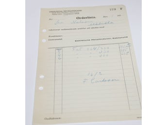 Orderlista Eskilstuna Metallindustri t handlare i Målilla 16 februari 1935 1936?