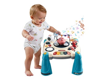 Musik- och aktivitetsbord för småbarn, rymdtema, ljusprojektor och ljud