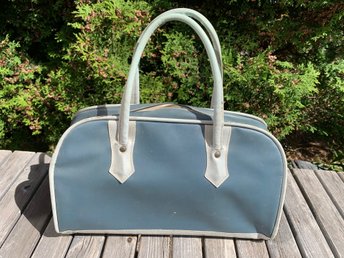 Retro Blå Bag från 50 talet Galon Skinn Väska Nostalgi Kuriosa Retro Blå Bag från 50 talet Galon Skinn Väska Nostalgi Kuriosa