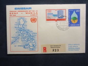 ÄLDRE FDC (FILIPINAS 1977) SWISSAIR (GENEF-MANILA)