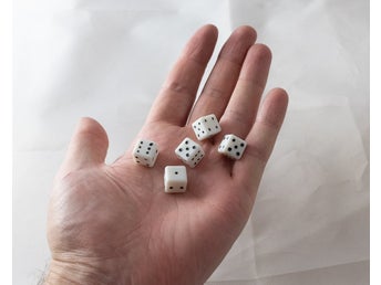 Minitärningar - Tärningar vita och svarta mini miniatyr