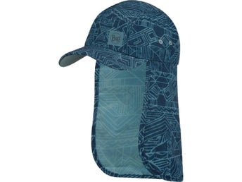 BUFF SAHARA CAP KIDS Kasai blue, solkeps med nackskydd barn, barnkeps för sol