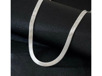HELT NYTT! Halsband pläterad med äkta silver 925, 60 cm, 6 mm