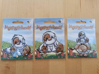 3 st stryka på tygmärke Mylo & friends hund neutral anka nya laga kläder